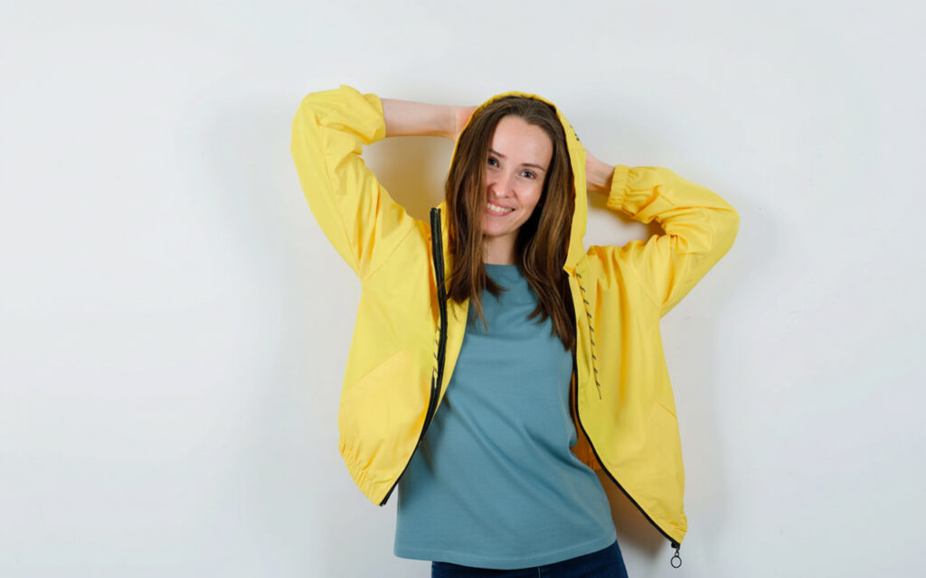 vetement femme softshell jaune